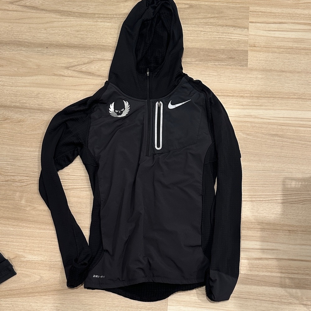 Nike Oregon project Black Hooded Dri-FIT Pullover with Reflective Accents